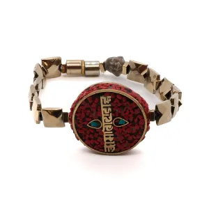 Om Mani Padme Hum Coral Mantra Bracelet