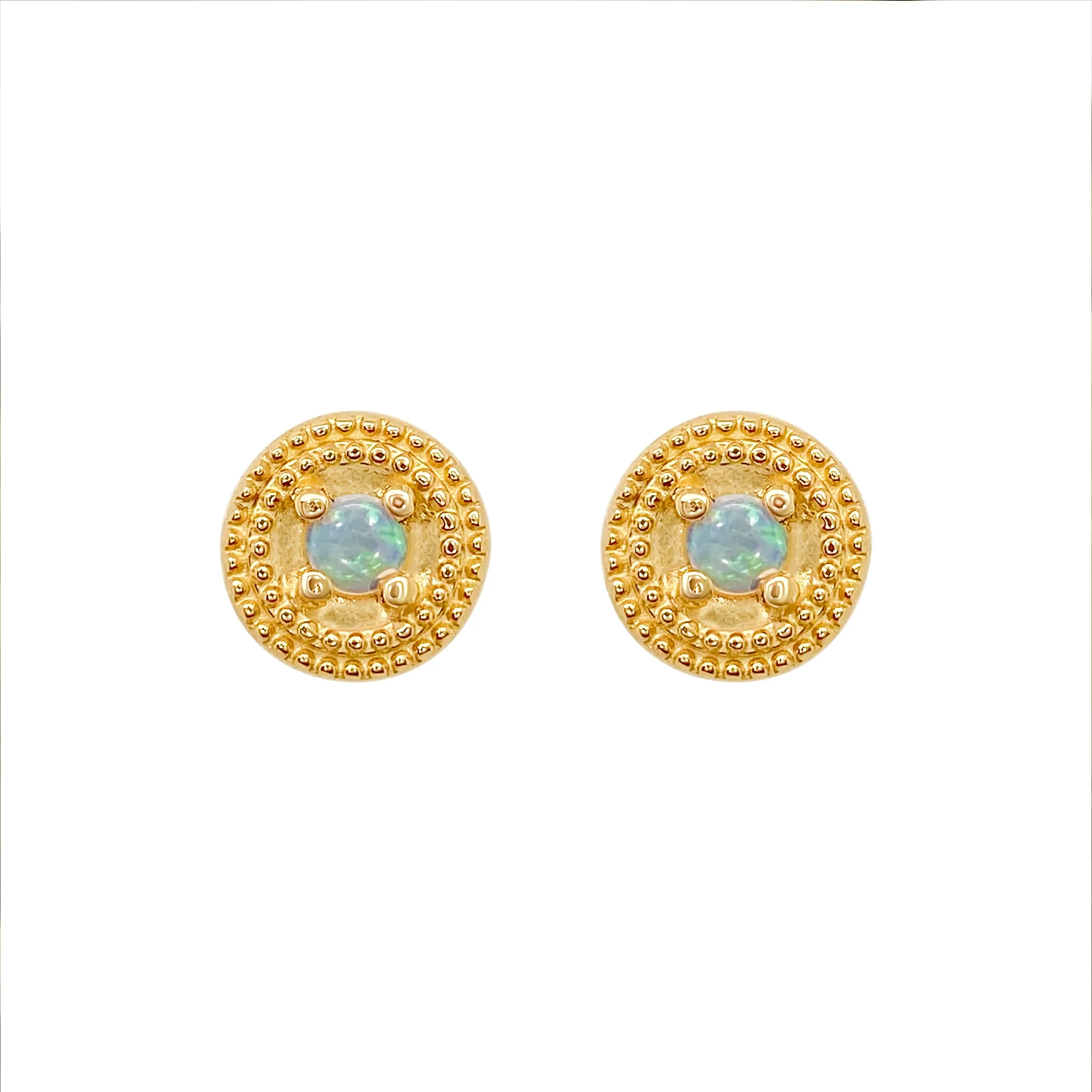 Opal Round Earrings