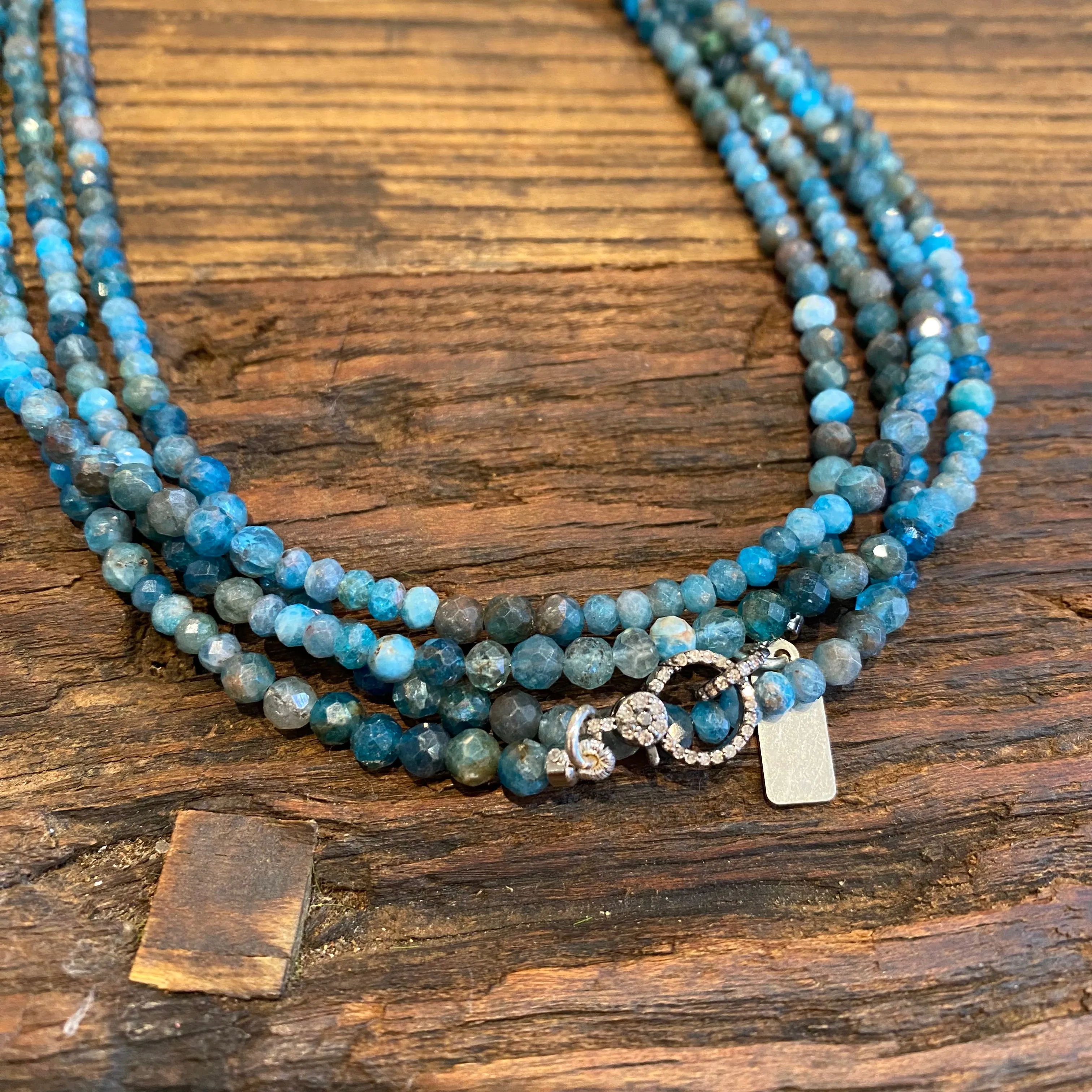 Opera Apatite w/ Diamond Clasp Necklace | 64"