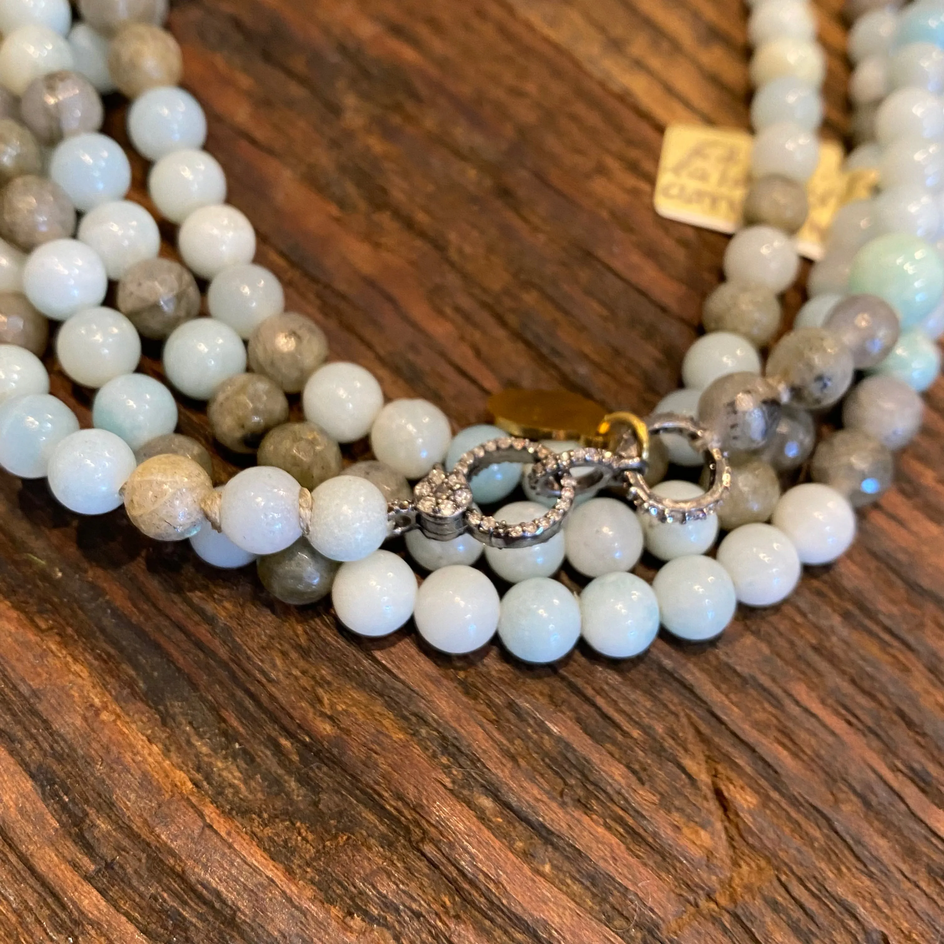 Opera Necklace | Labradorite & Amazonite | 62"