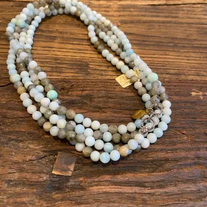 Opera Necklace | Labradorite & Amazonite | 62"