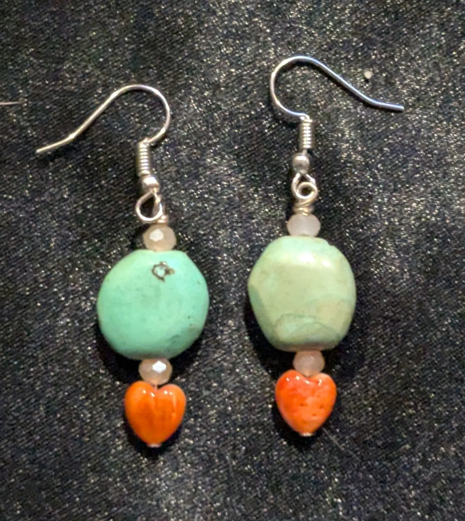 Orange Spiny Beautiful Dangle Earrings