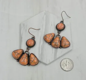 Orange Turquoise Earrings