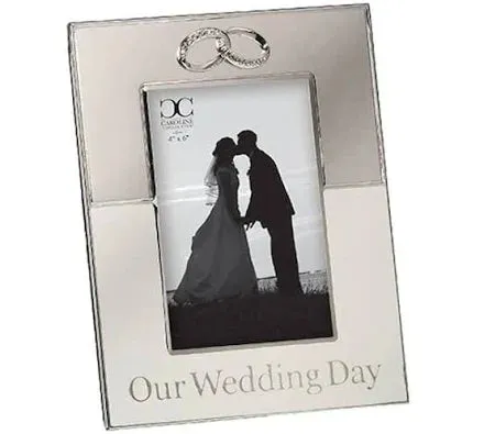 Our Wedding Day Frame with Rings 4"x6" photo-No box