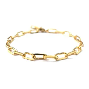Paper Clip Chain Golden Link Bracelet