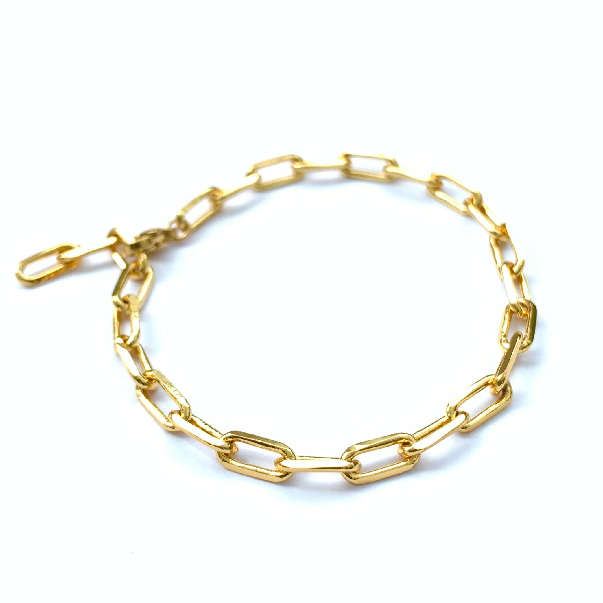Paper Clip Chain Golden Link Bracelet