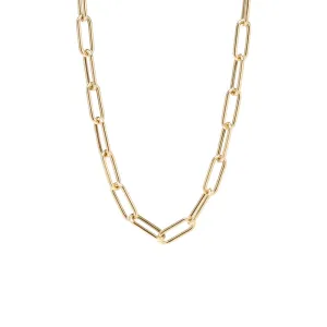 Paperclip Chain Necklace in Yellow Gold