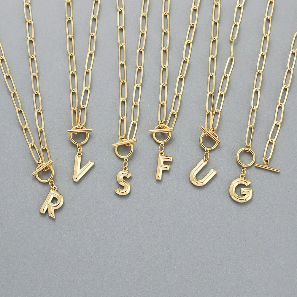 Paperclip Initial Necklaces