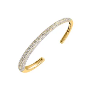 Pave Wide Open Bangle Bracelet