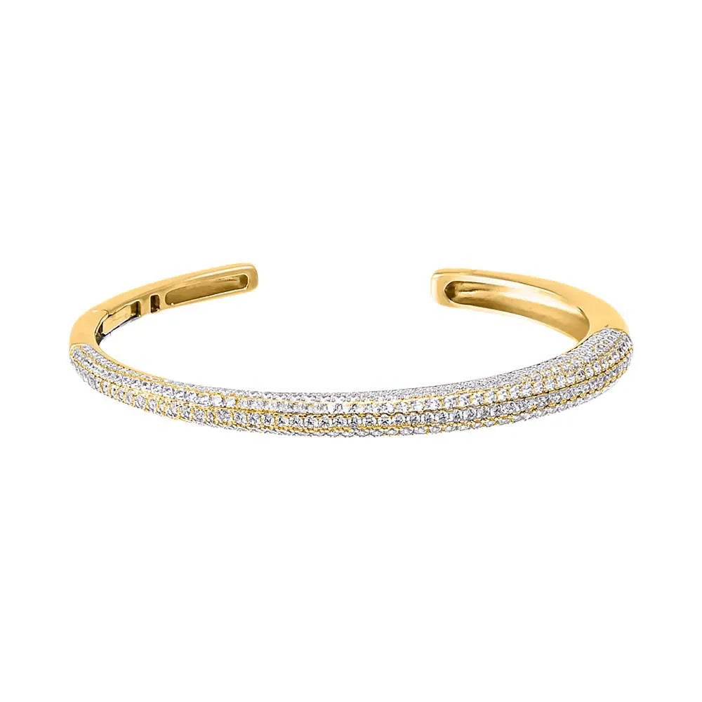 Pave Wide Open Bangle Bracelet
