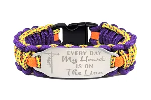 Personalized Lineman Thin 275 Paracord Bracelet with Stainless Steel ID Tag