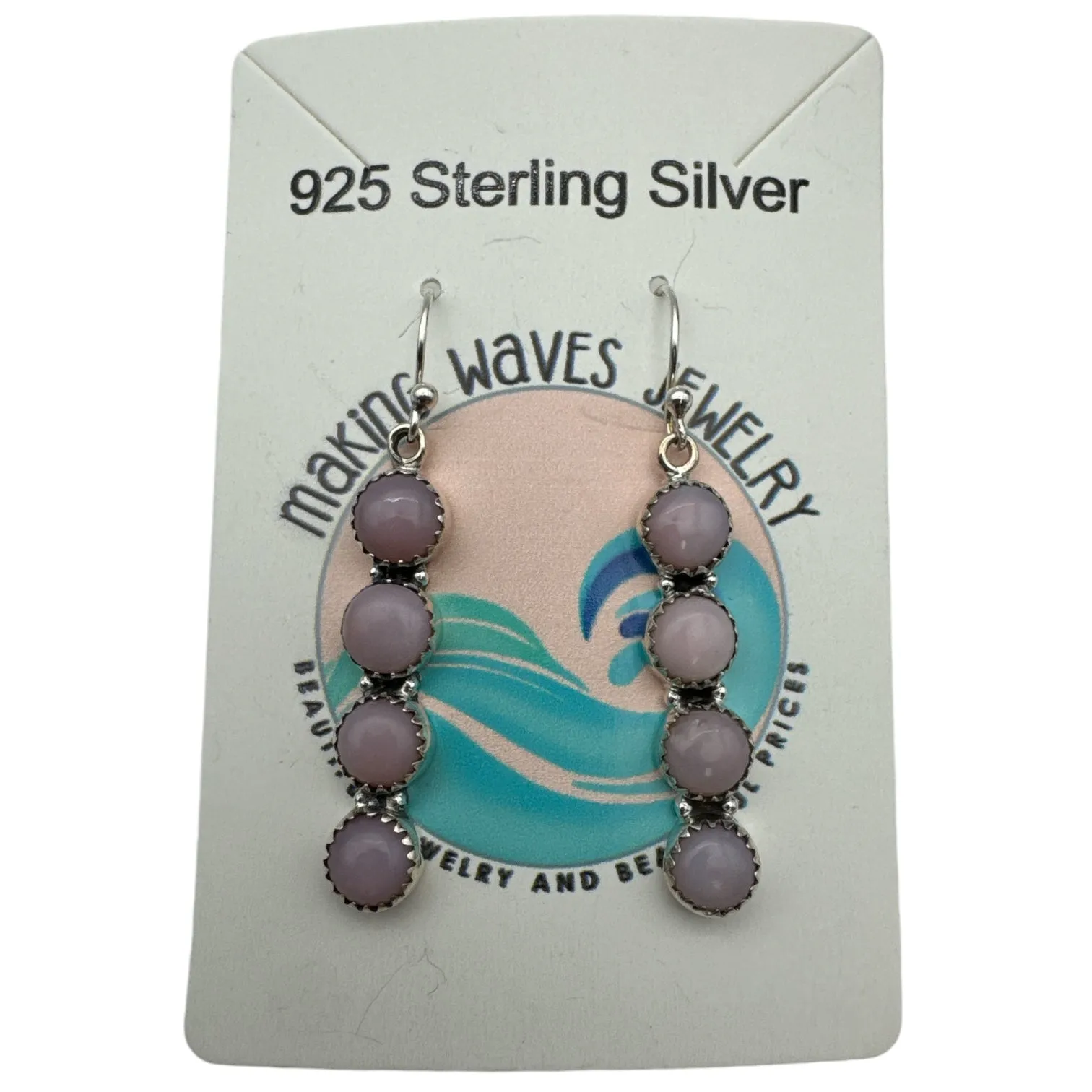 Pink Conch Solid 925 Sterling Silver Earrings