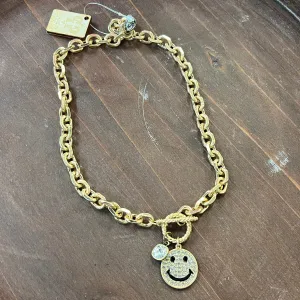 Pink Panache Happy Necklace - Gold
