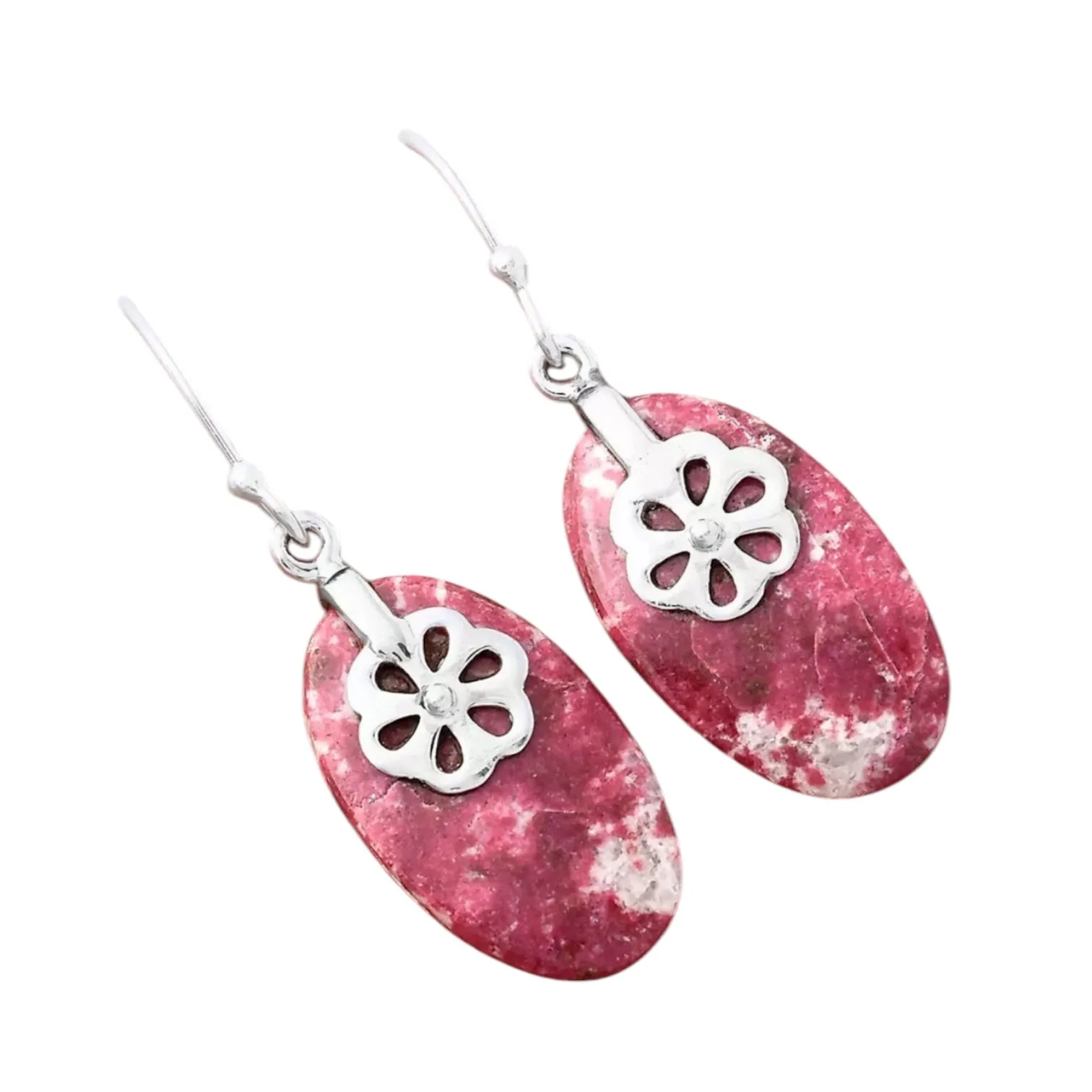 Pink Thulite Solid 925 Sterling Silver Earrings