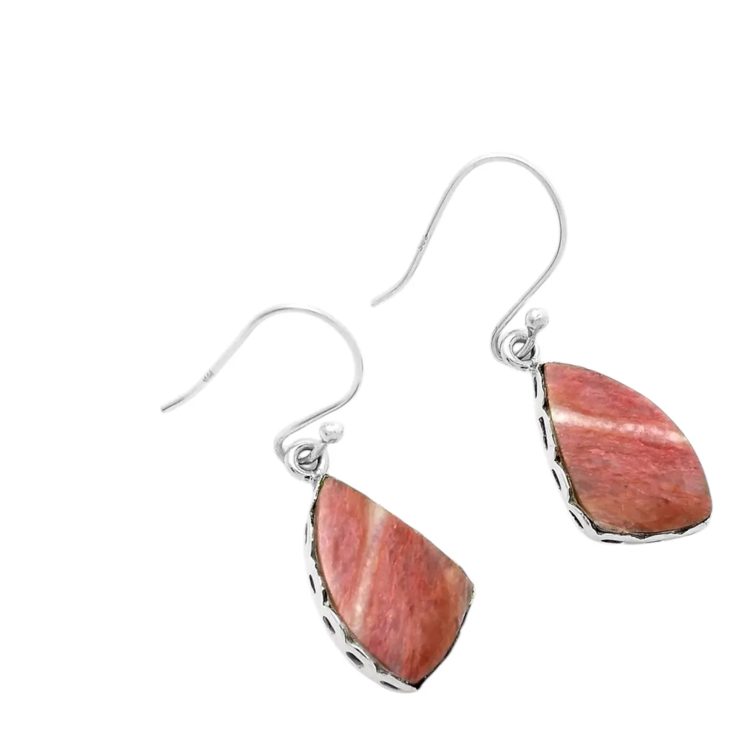 Pink Tulip Quartz Solid 925 Sterling Silver Earrings