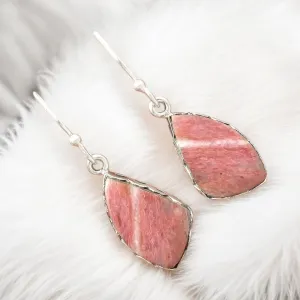 Pink Tulip Quartz Solid 925 Sterling Silver Earrings