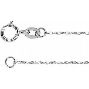 Platinum 1 mm Solid Rope 18" Chain