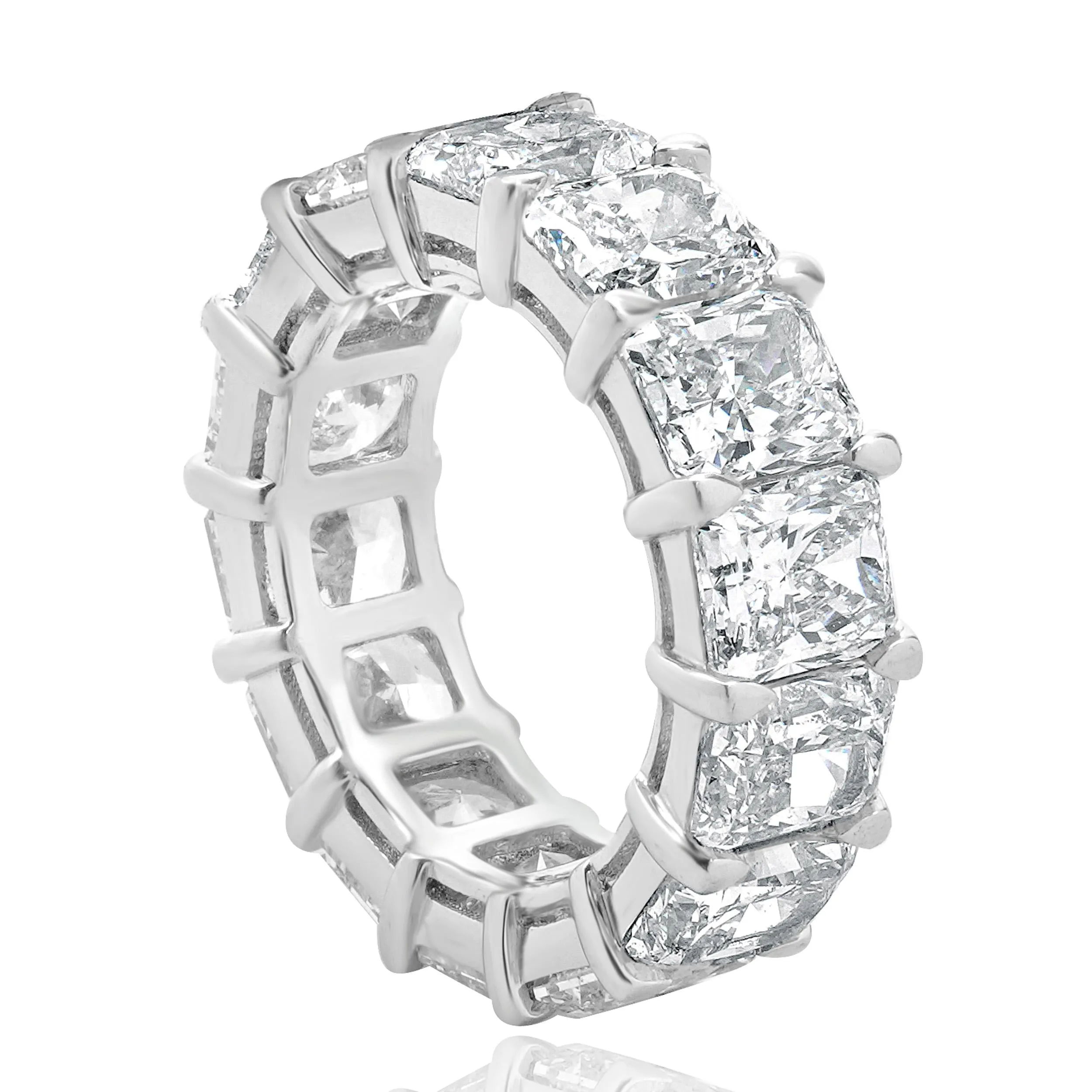 Platinum Radiant Cut Diamond Eternity Band
