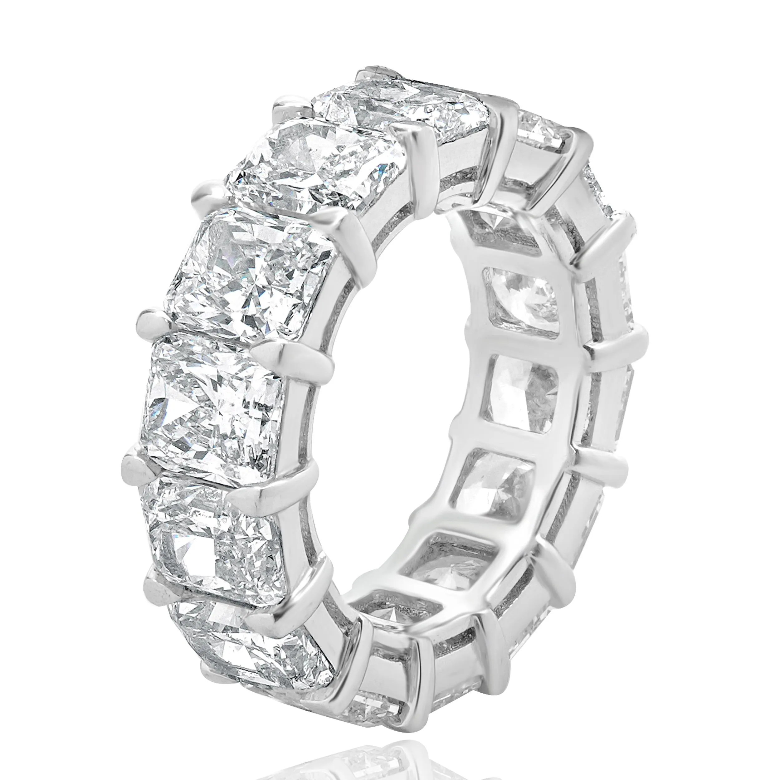 Platinum Radiant Cut Diamond Eternity Band