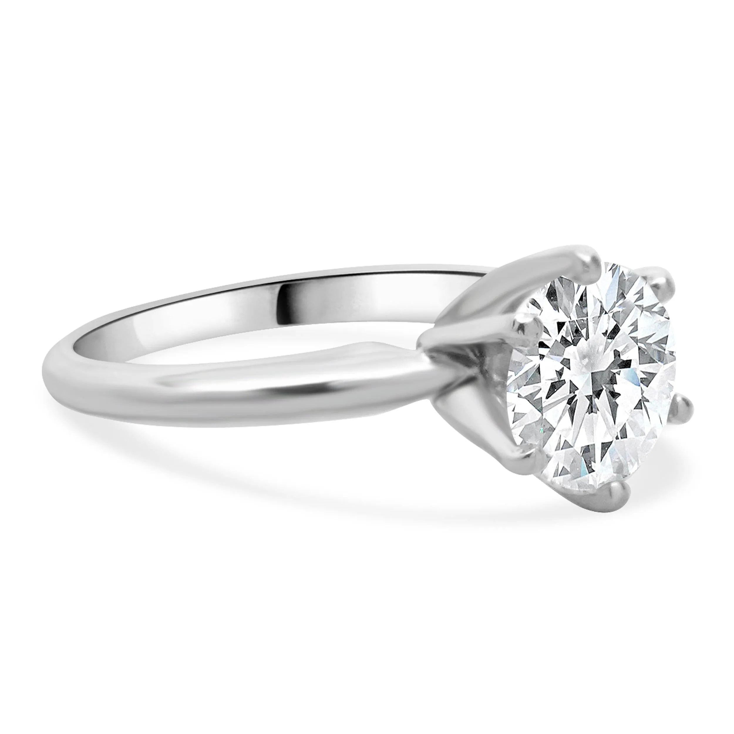 Platinum Round Diamond Engagement Ring