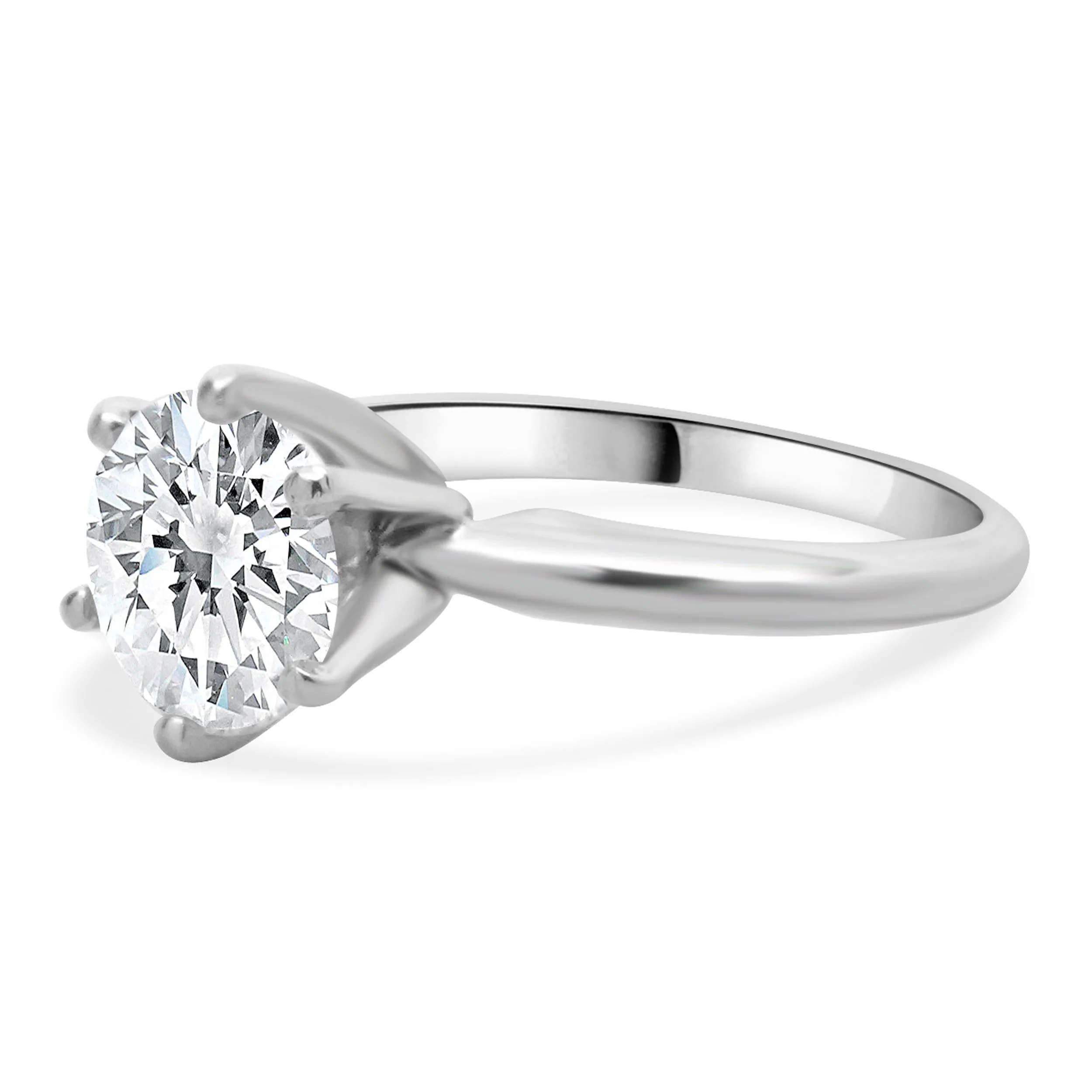 Platinum Round Diamond Engagement Ring