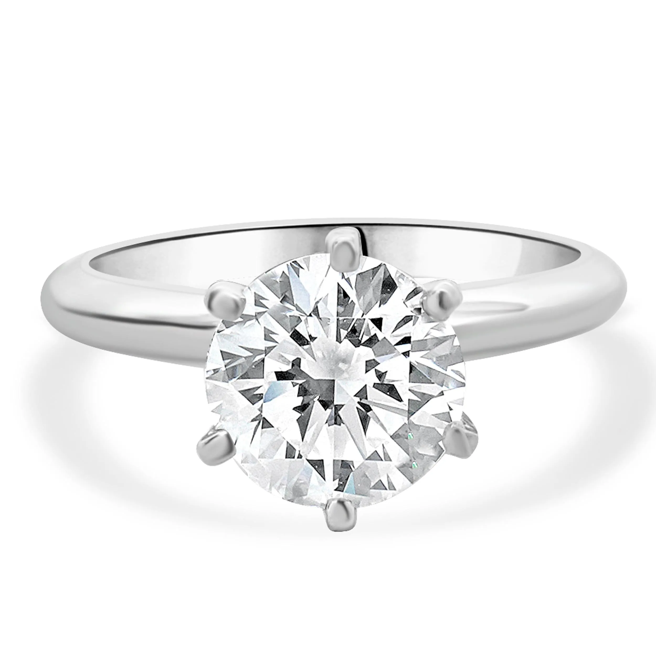 Platinum Round Diamond Engagement Ring