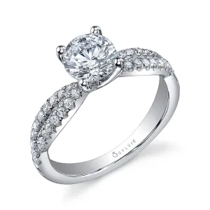 Platinum Split Shank Diamond Engagement Ring Setting