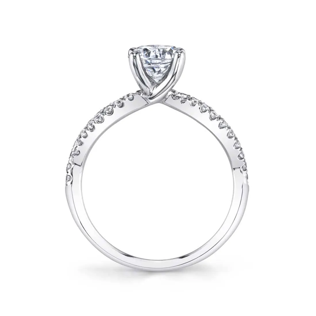 Platinum Split Shank Diamond Engagement Ring Setting