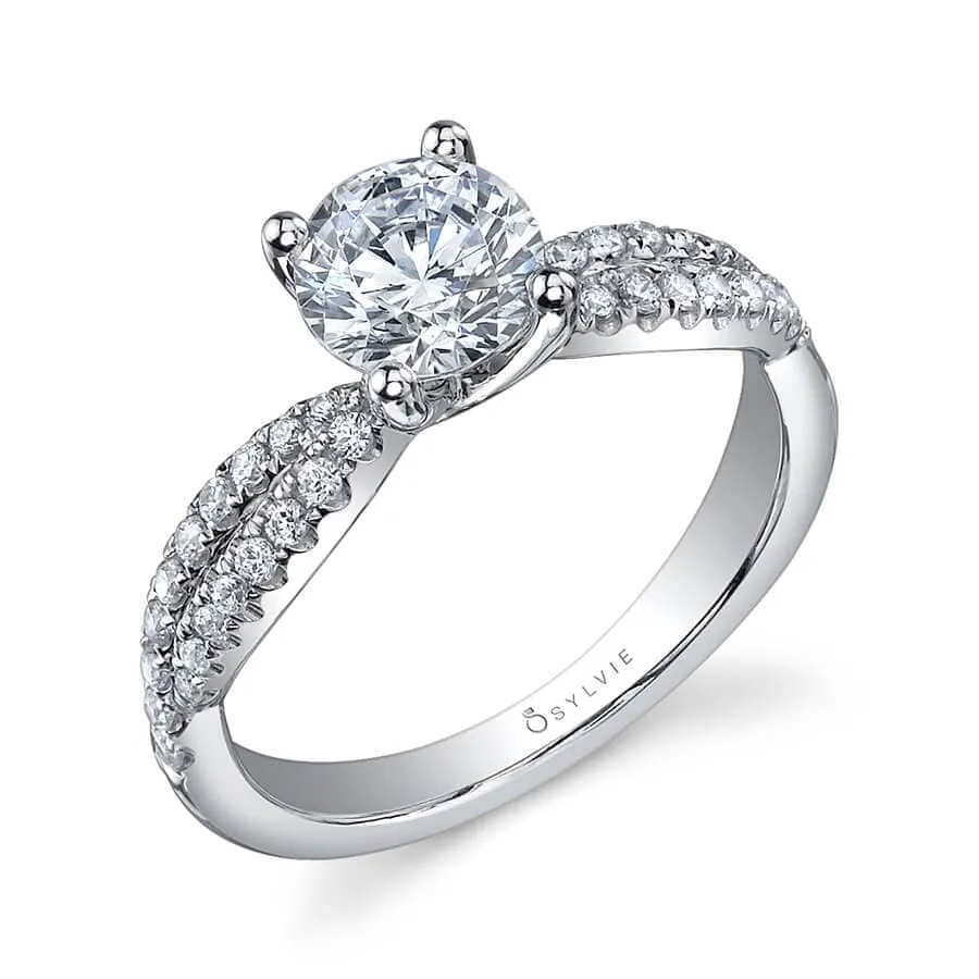 Platinum Split Shank Diamond Engagement Ring Setting