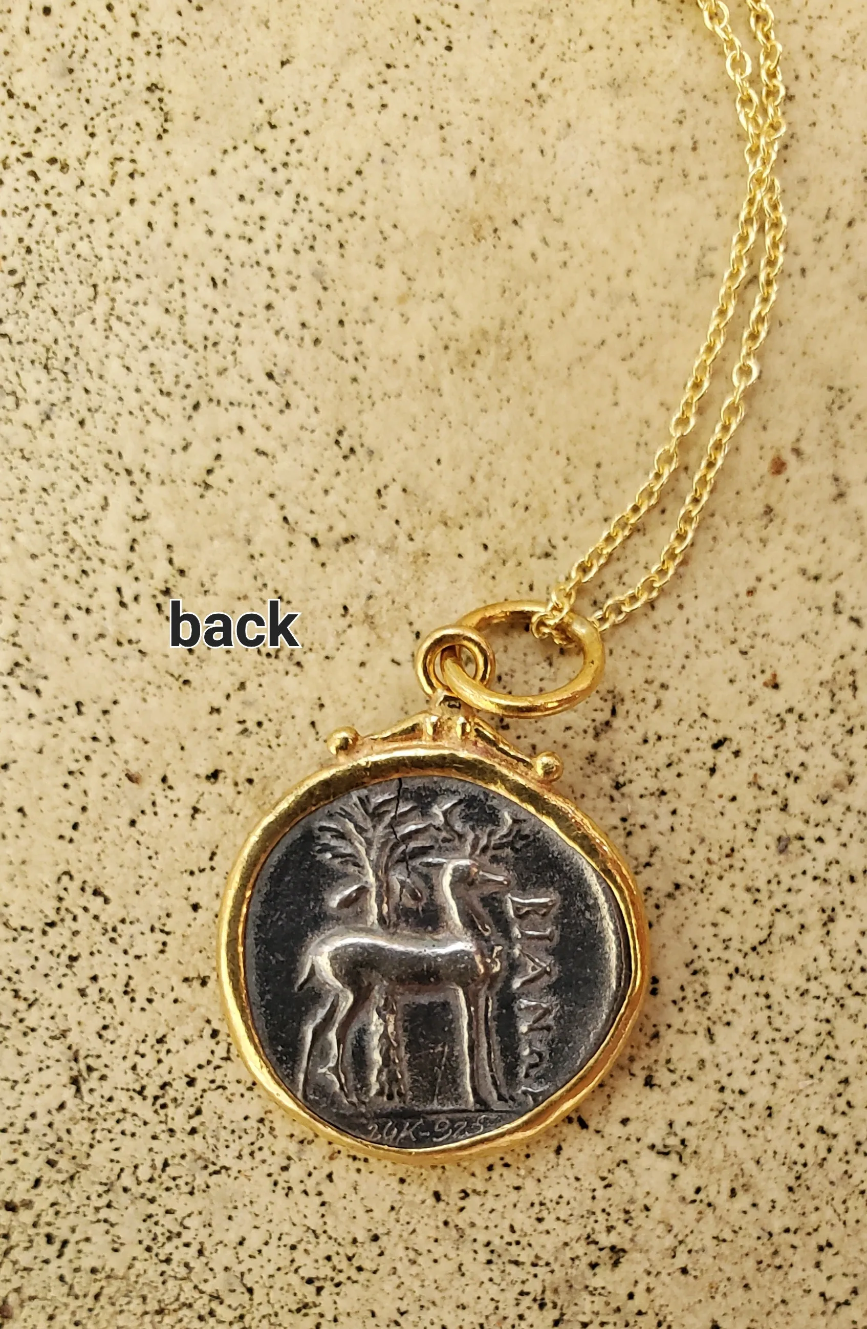Prehistoric Works Sterling Silver & 24K gold Queen Bee Tetra Drachm Pendant