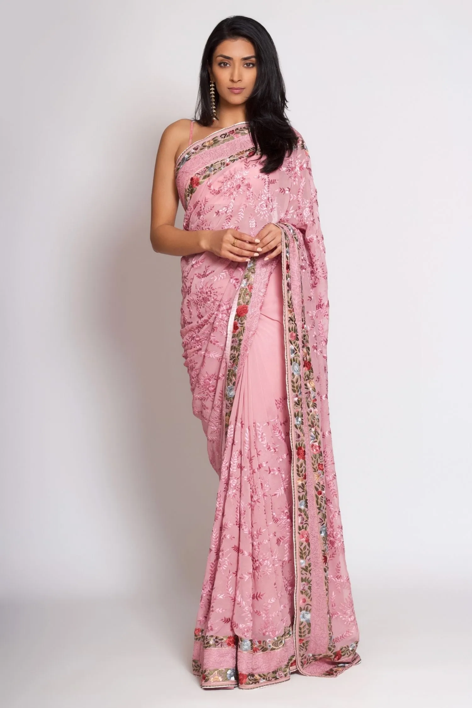 Princess Pink Gara Parsi Sari