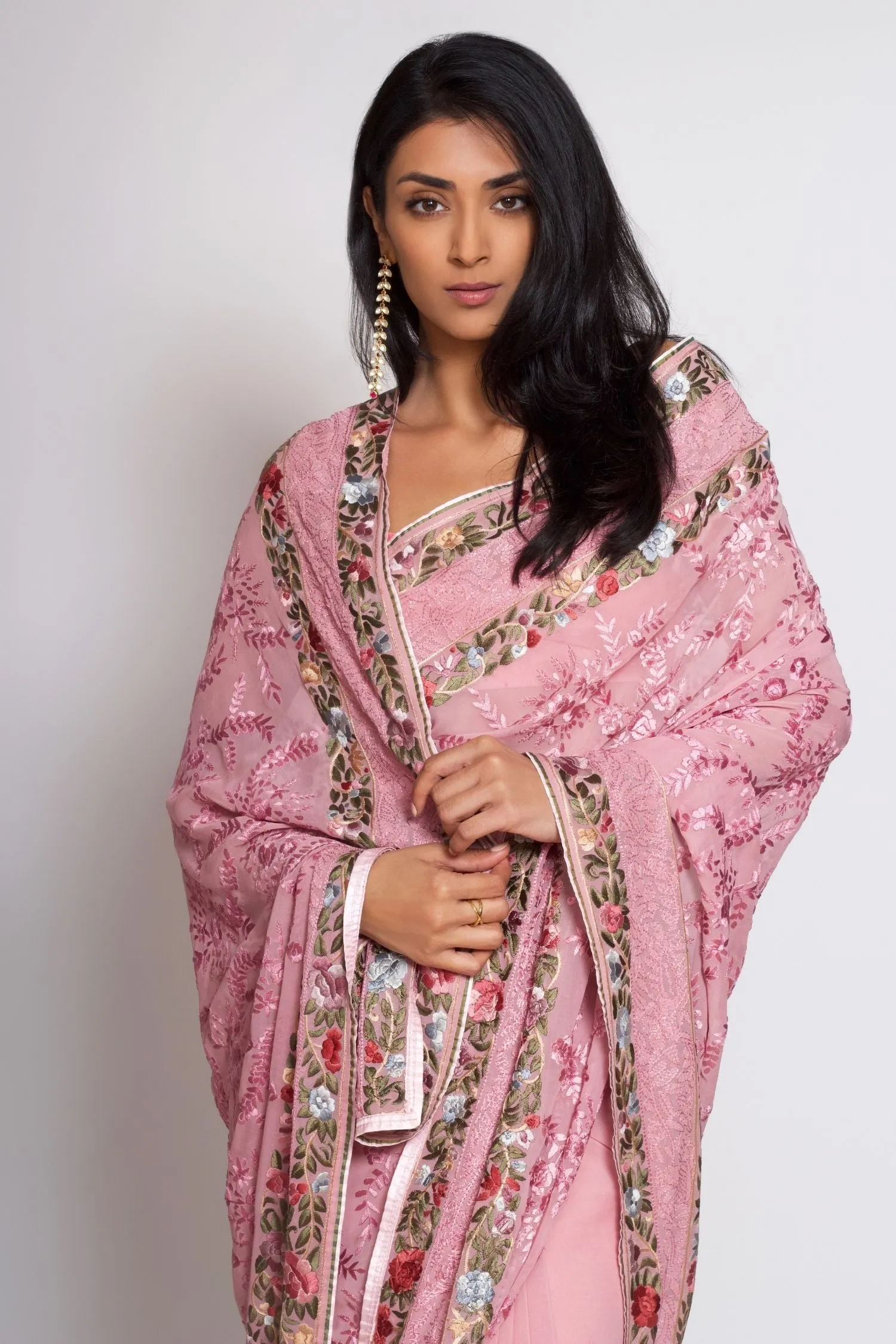 Princess Pink Gara Parsi Sari
