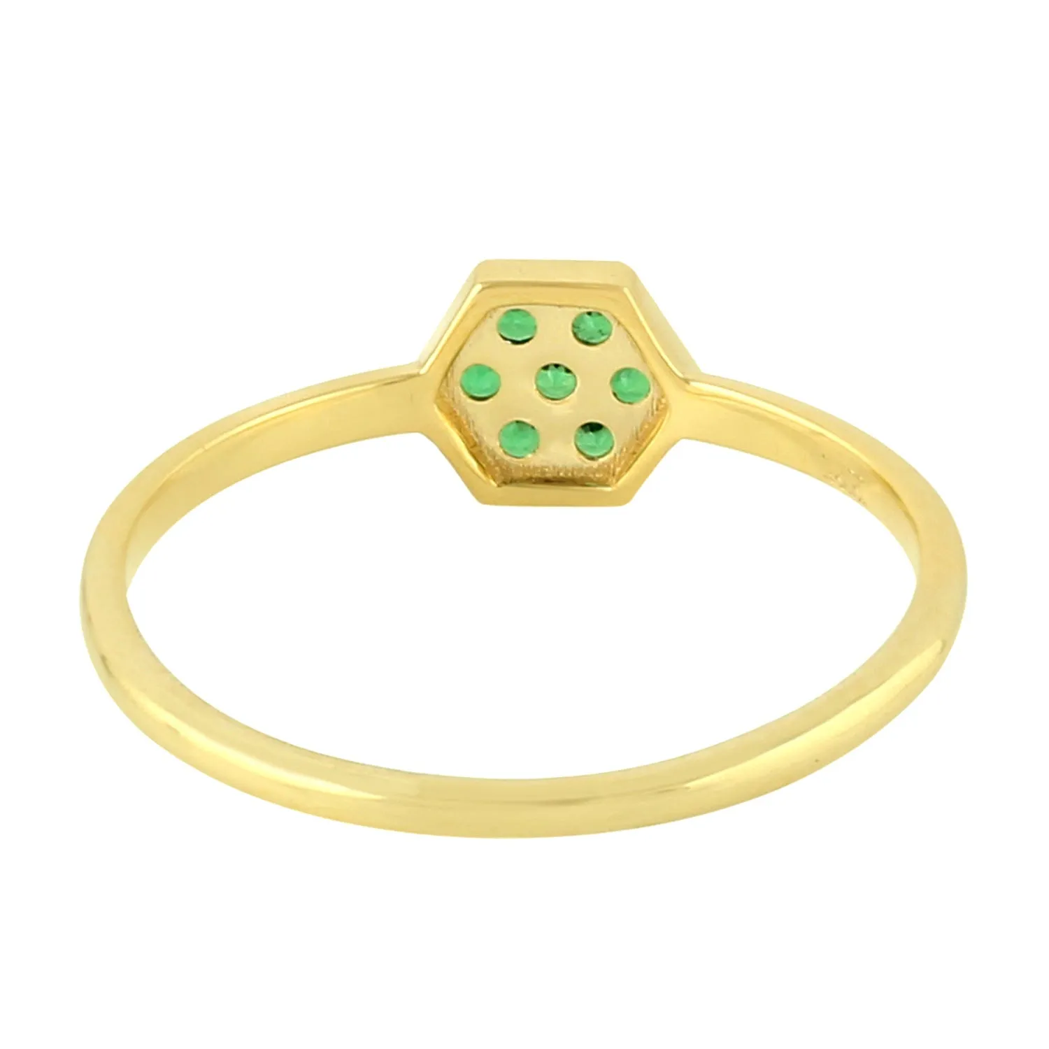 Prong Tsavorite Gemstone In 14k Yellow Gold Designer Ring