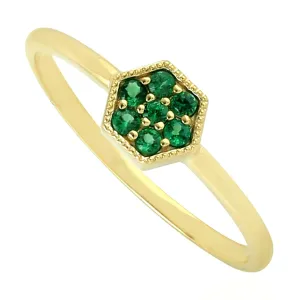 Prong Tsavorite Gemstone In 14k Yellow Gold Designer Ring