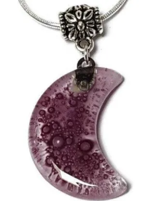 Purple Moon. Recycled Glass Pendant
