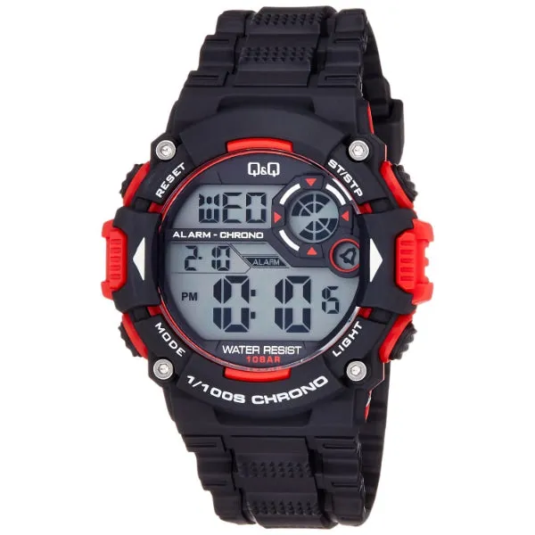Q&Q Black Rubber Strap Grey Dial Quartz Watch for Gents - M146J003