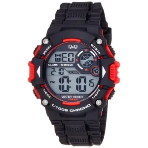 Q&Q Black Rubber Strap Grey Dial Quartz Watch for Gents - M146J003