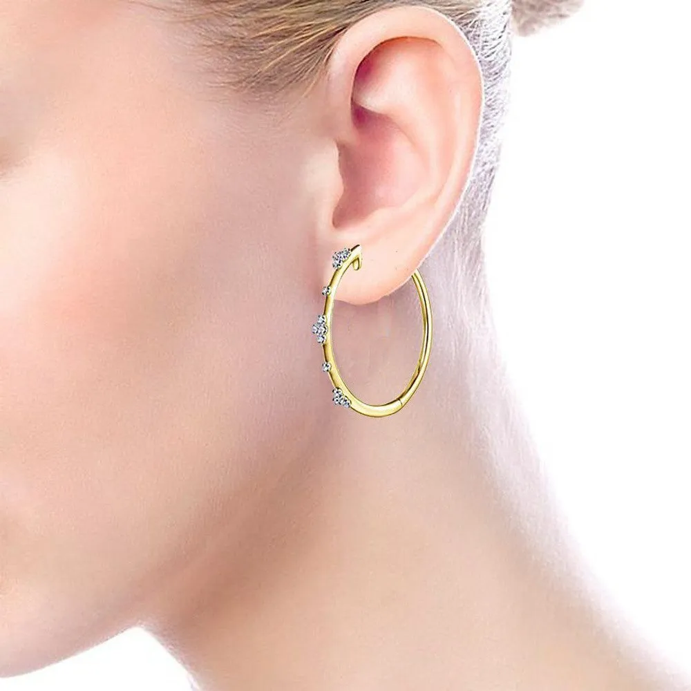 Quatrefoil Classic Diamond Hoops 1.5" Dia