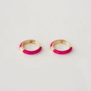 Quinn Enamel Huggie Earrings