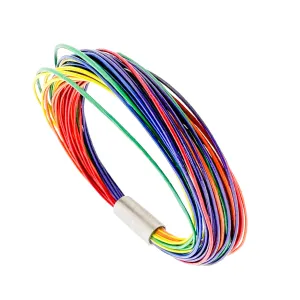 Rainbow Leather Bracelet - 8mm Titanium Lock