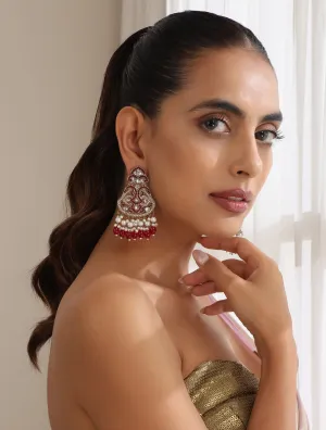 Rani Color Kundan Earrings