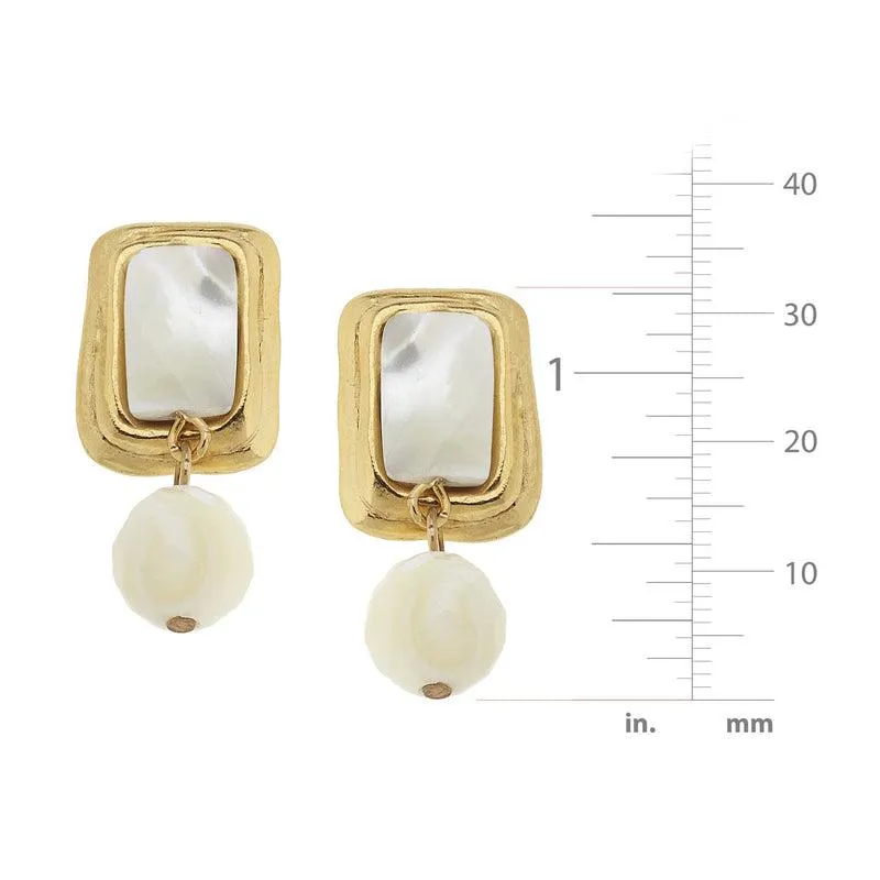 Rectangle Stone Drop Earrings