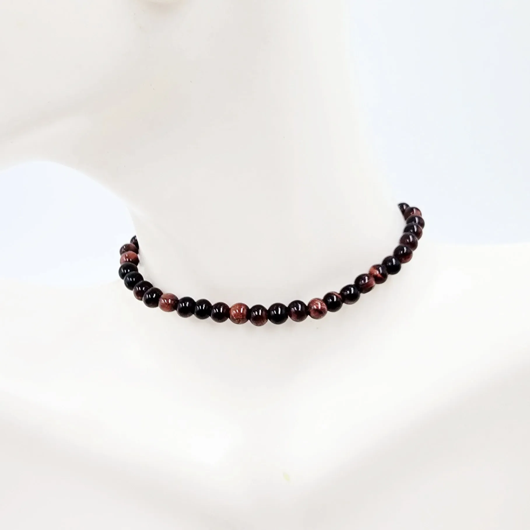 Red Tiger Eye Bead Bracelet 4mm