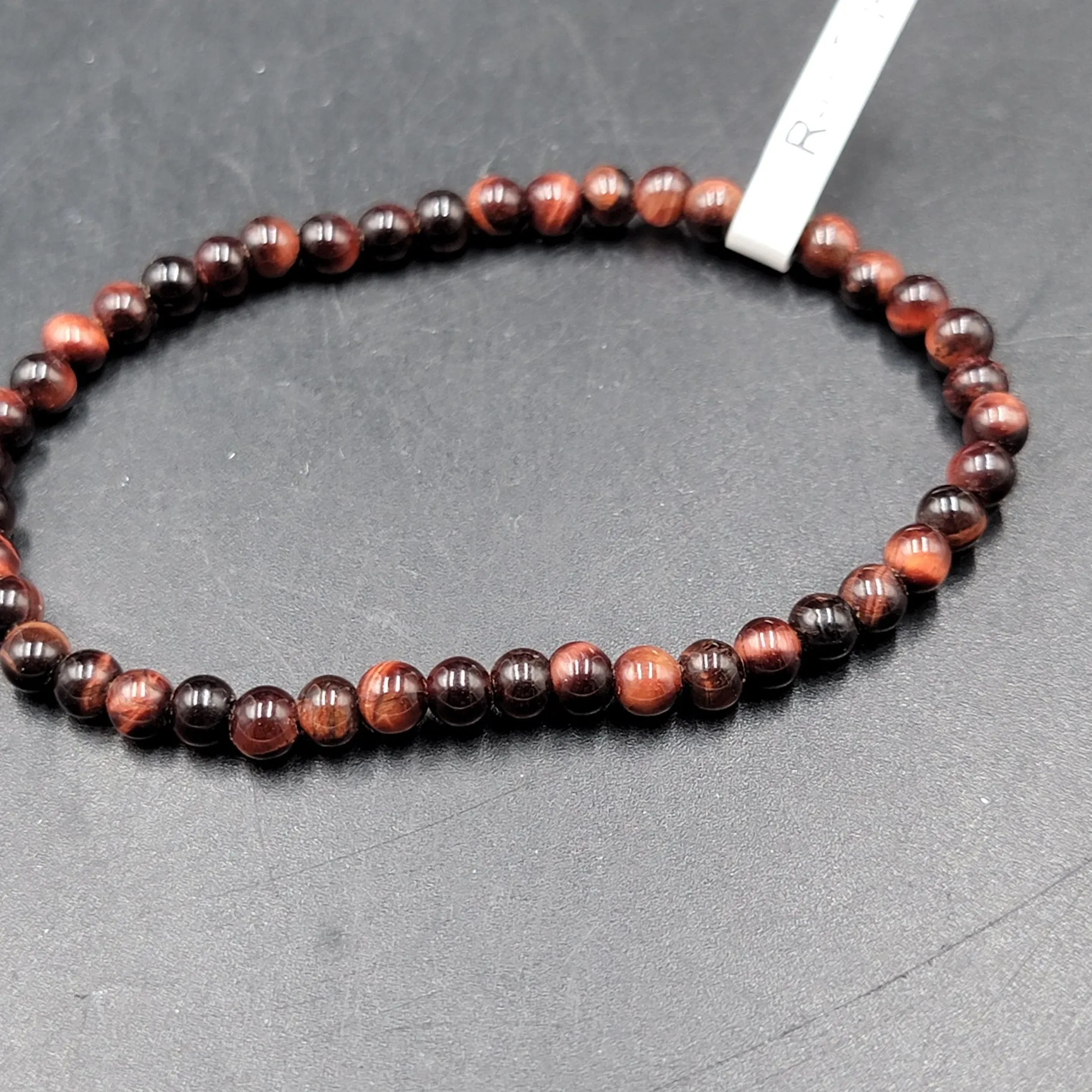Red Tiger Eye Bead Bracelet 4mm