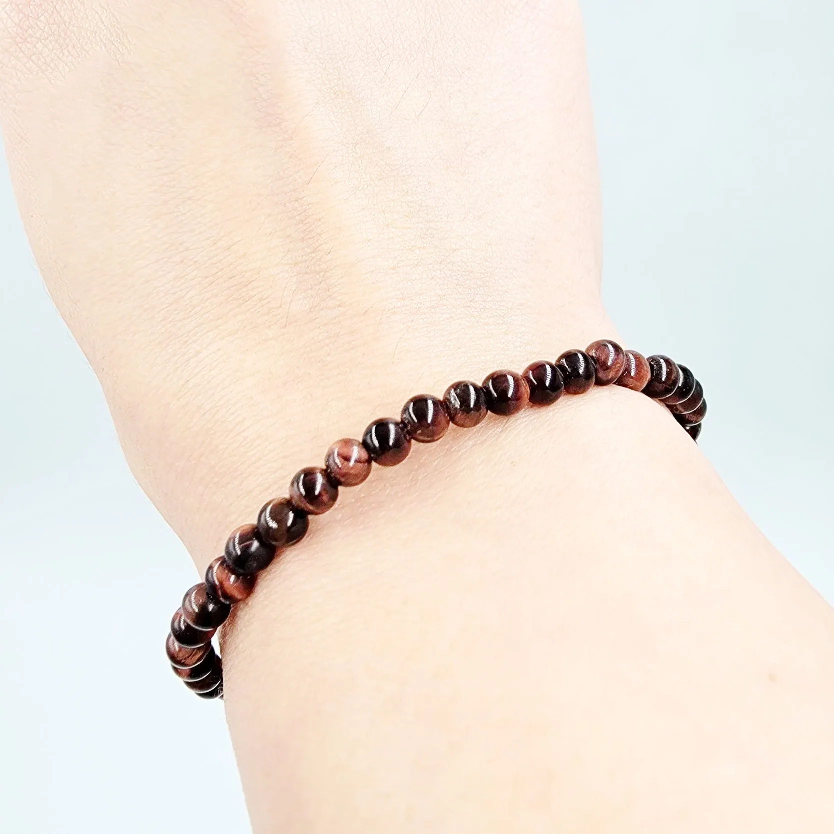 Red Tiger Eye Bead Bracelet 4mm