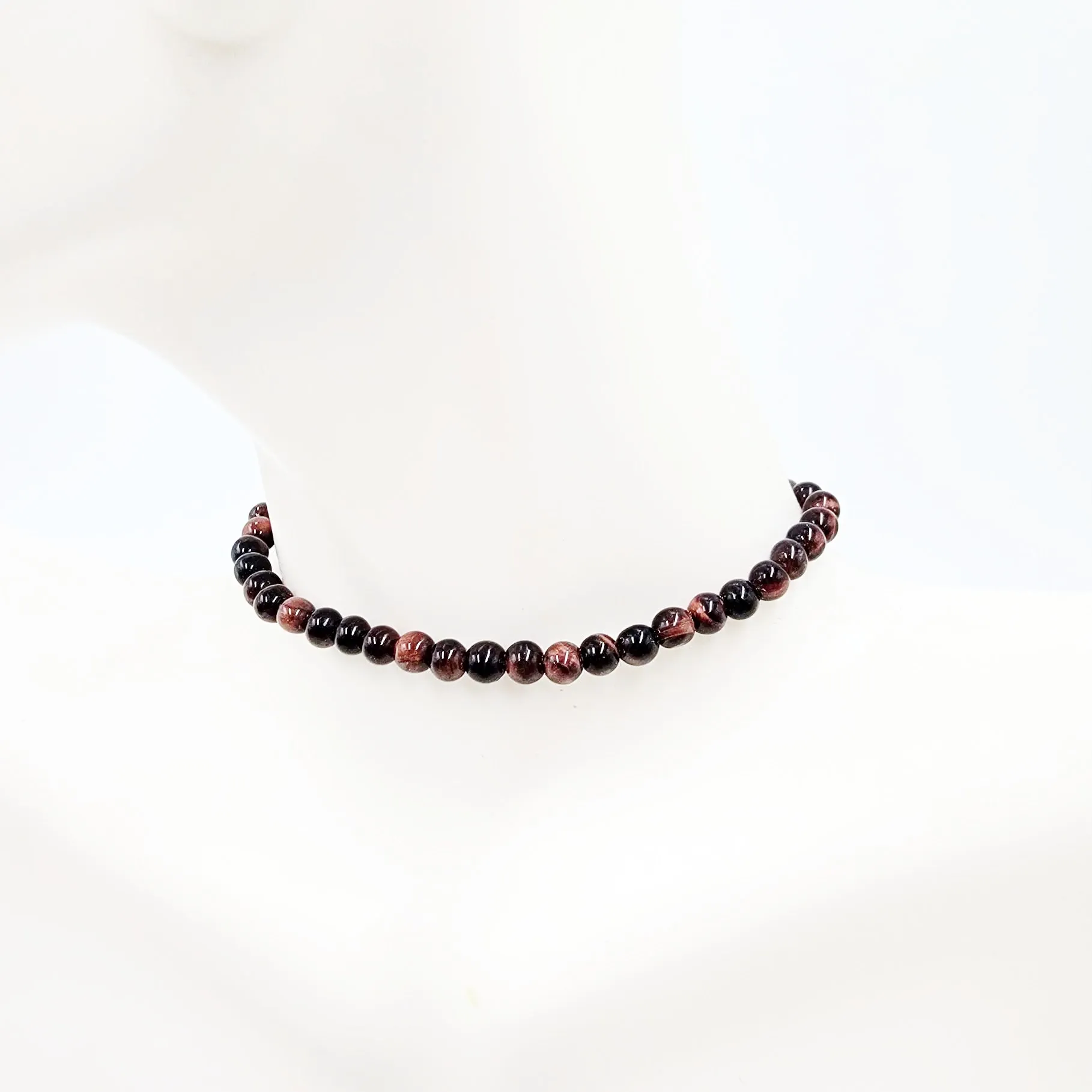Red Tiger Eye Bead Bracelet 4mm