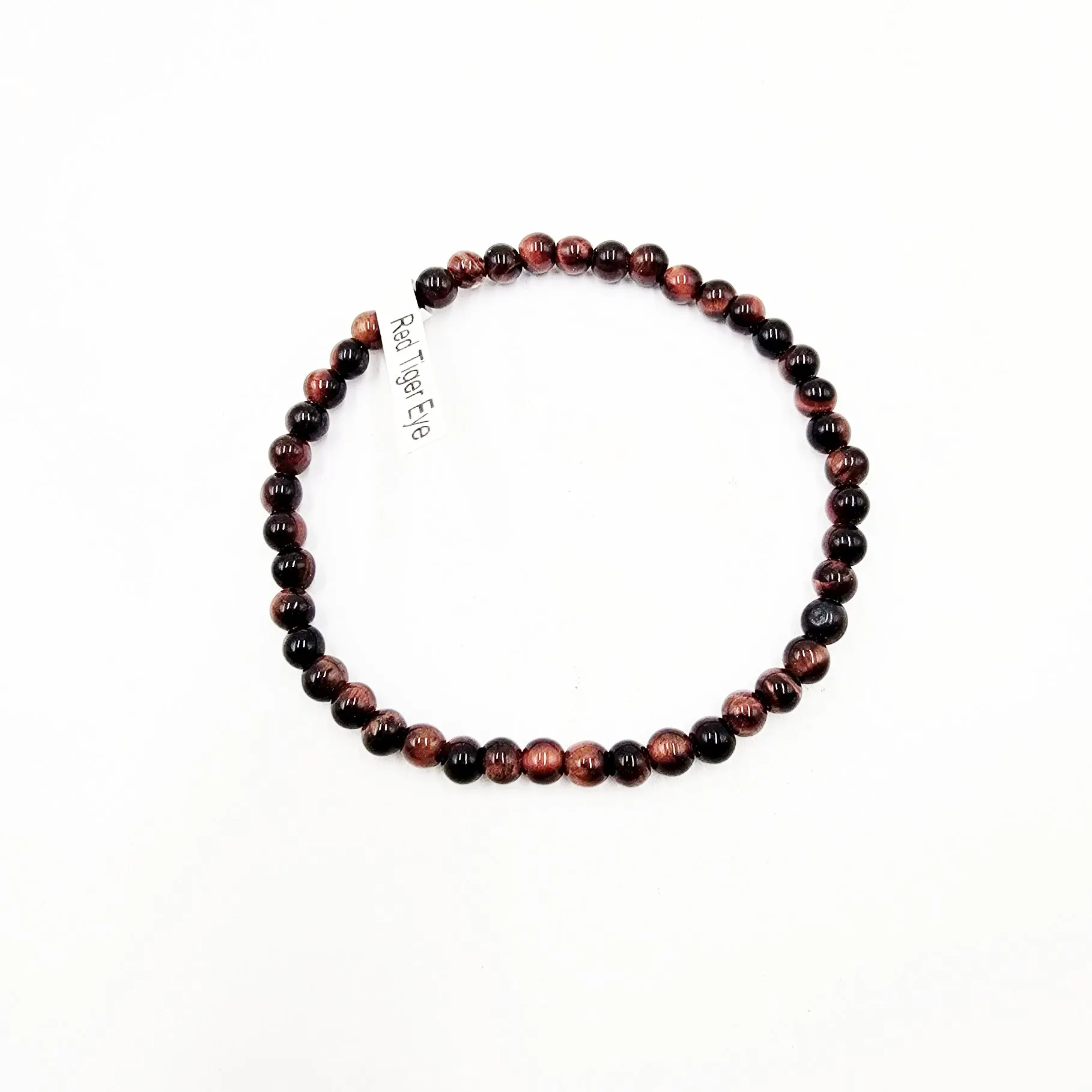 Red Tiger Eye Bead Bracelet 4mm