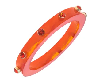 Renee Resin and Rhinestone Bangle - Orange