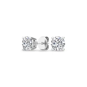 Round Natural Diamond Solitaire Earrings