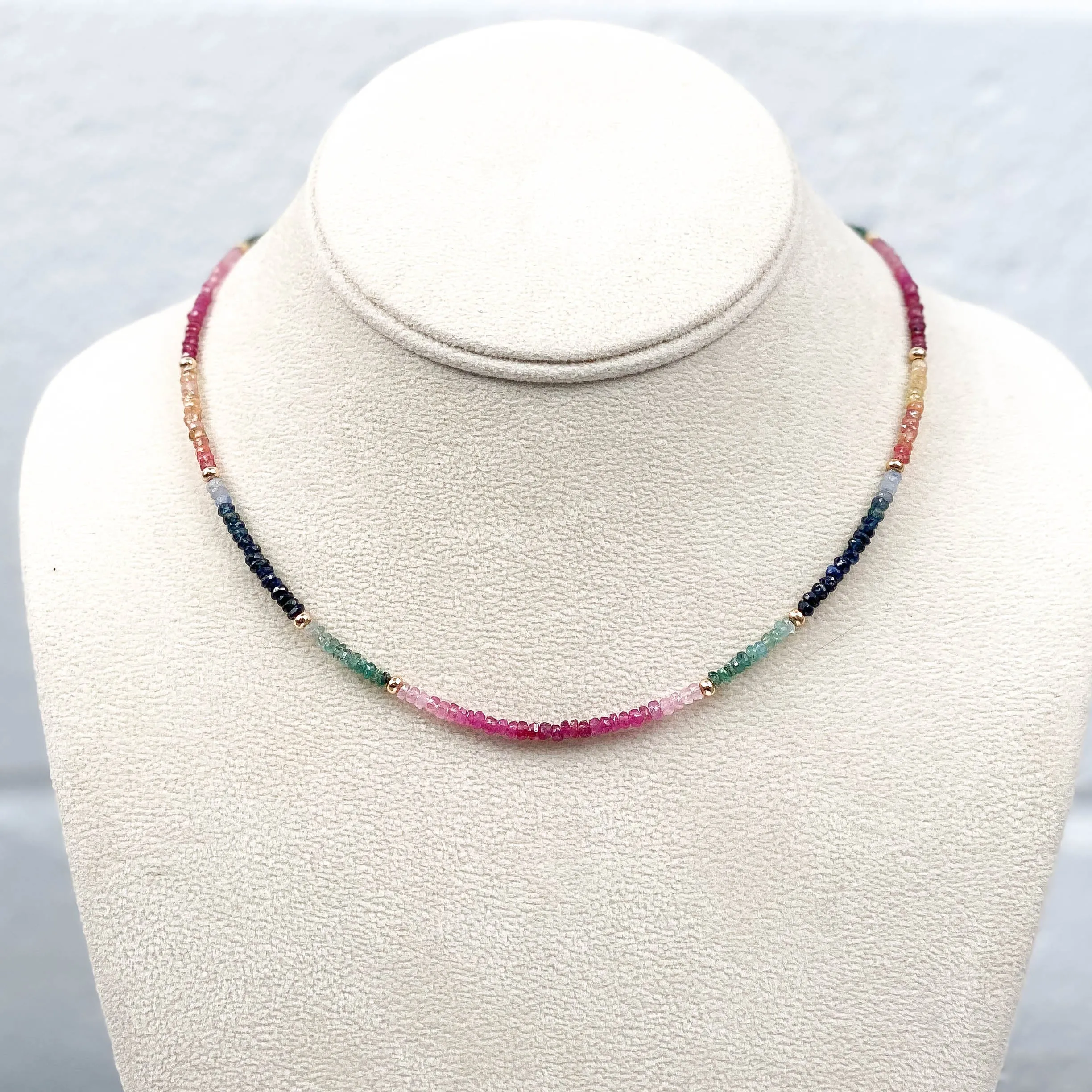 Ruby, Blue & Orange Sapphire, & Emerald Necklace